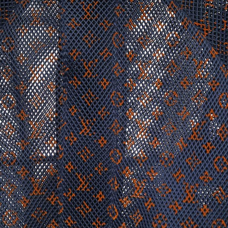 Pre Owned Louis Vuitton Navy Blue Gradient Monogram Mesh Jacket S