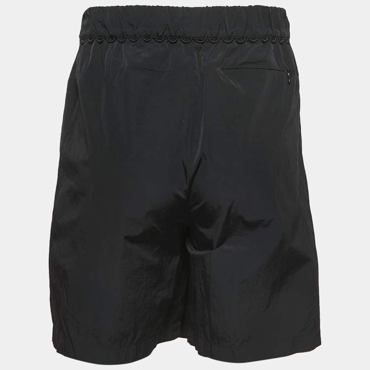 Pre Owned Louis Vuitton Black Nylon Monogram Detailed Drawstring Shorts XXL
