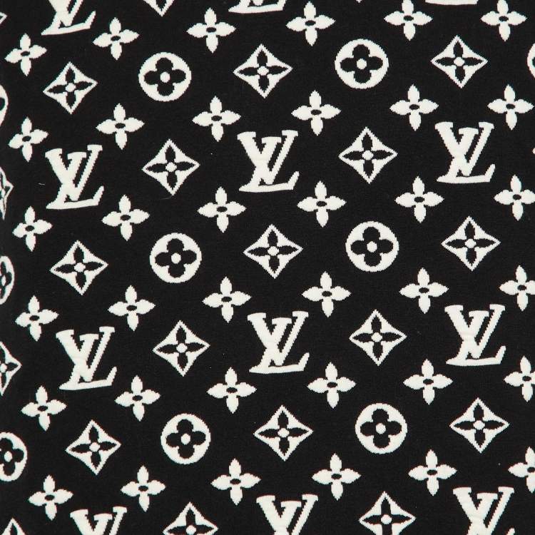 Pre Owned Louis Vuitton Black Monogram Intarsia Knit Sweatshirt M