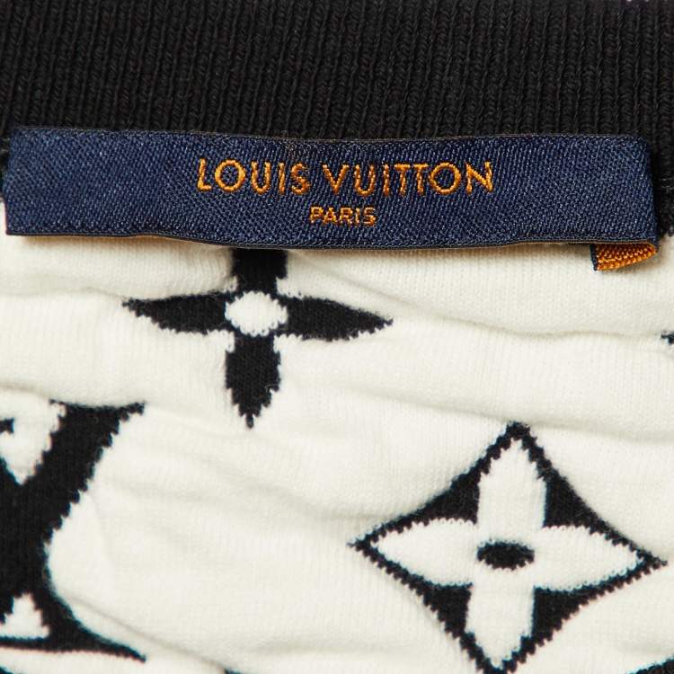 Pre Owned Louis Vuitton Black Monogram Intarsia Knit Sweatshirt M