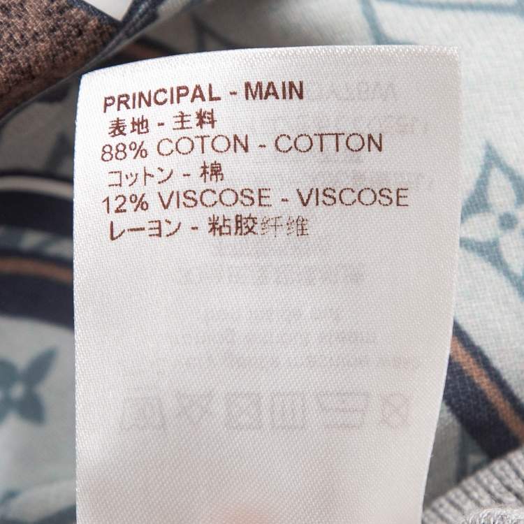 Pre Owned Louis Vuitton Grey Graphic Cotton Blend Crew Neck Sweater S