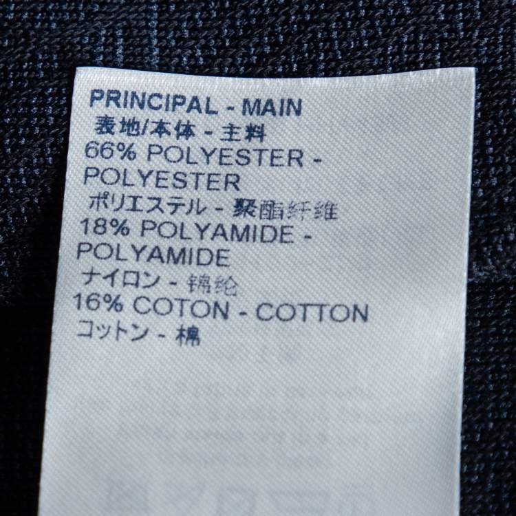 Pre Owned Louis Vuitton Navy Blue Monogram Jacquard  Zip Front Jacket S