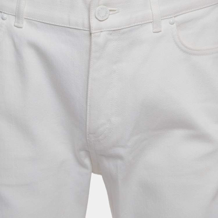 Pre Owned Louis Vuitton White Denim Regular Fit Jeans L/Waist 35.5"