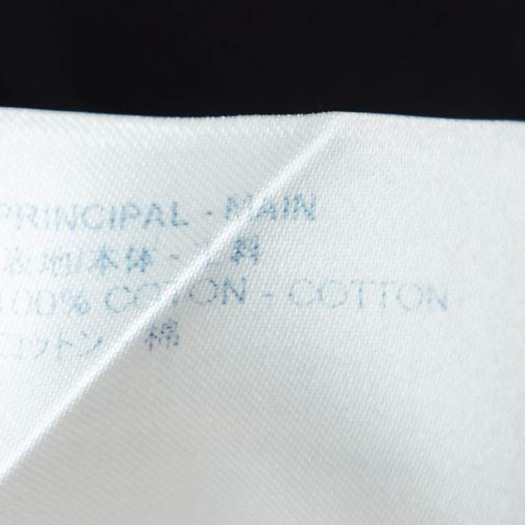Pre Owned Louis Vuitton Black Logo Embroidered Cotton Half Sleeve T-Shirt L