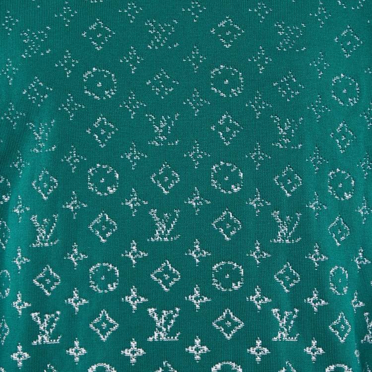 Pre Owned Louis Vuitton Green Gradient Monogram Cotton Sweater XS