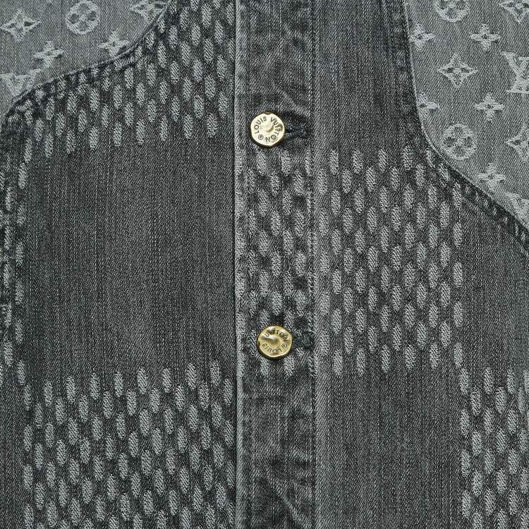 Pre Owned Louis Vuitton Virgil Abloh X Nigo Grey Monogram Denim Jacket L