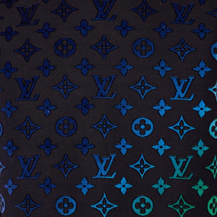 Pre Owned Louis Vuitton Black Gradient Monogram Fil Coupe Cotton Sweatshirt L 