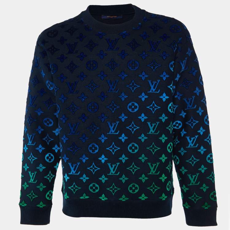 Louis Vuitton Black Gradient Monogram Fil Coupe Cotton Sweatshirt L ...