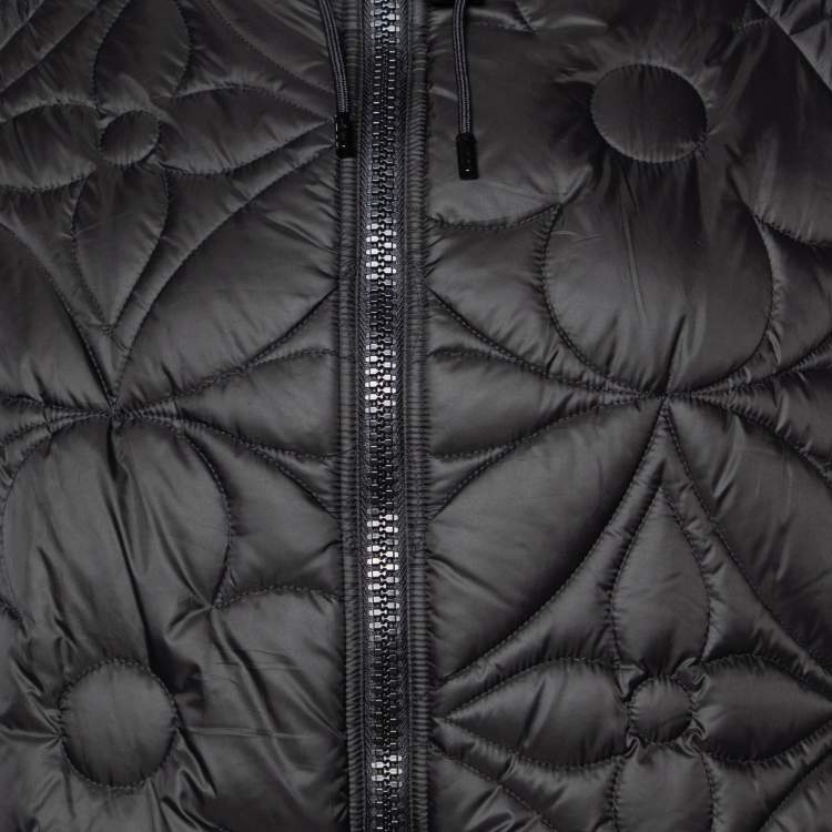 Pre Owned Louis Vuitton Black Monogram Quilted Reversible Puffer Jacket L