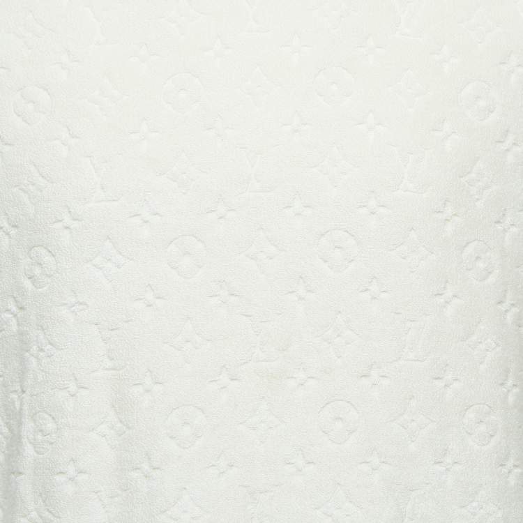 Pre Owned Louis Vuitton Cream Monogram Terry Crew Neck T-Shirt L