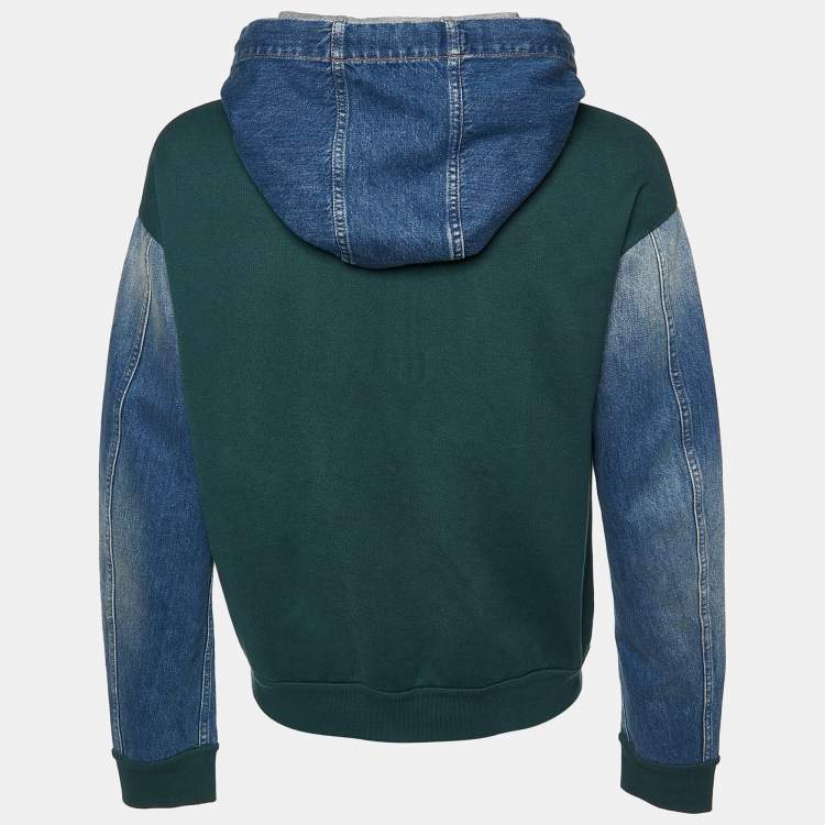 パーカー・フーディ Louis Vuitton | LV HYBRID HOODIE DENIM JACKET - 1AAGP8 Louis Vuitton Green Jersey & Denim Hybrid Hoodie Jacket L