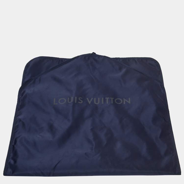 Pre Owned Louis Vuitton Navy Blue Leather and Synthetic Reversible Zipper Jacket XXL