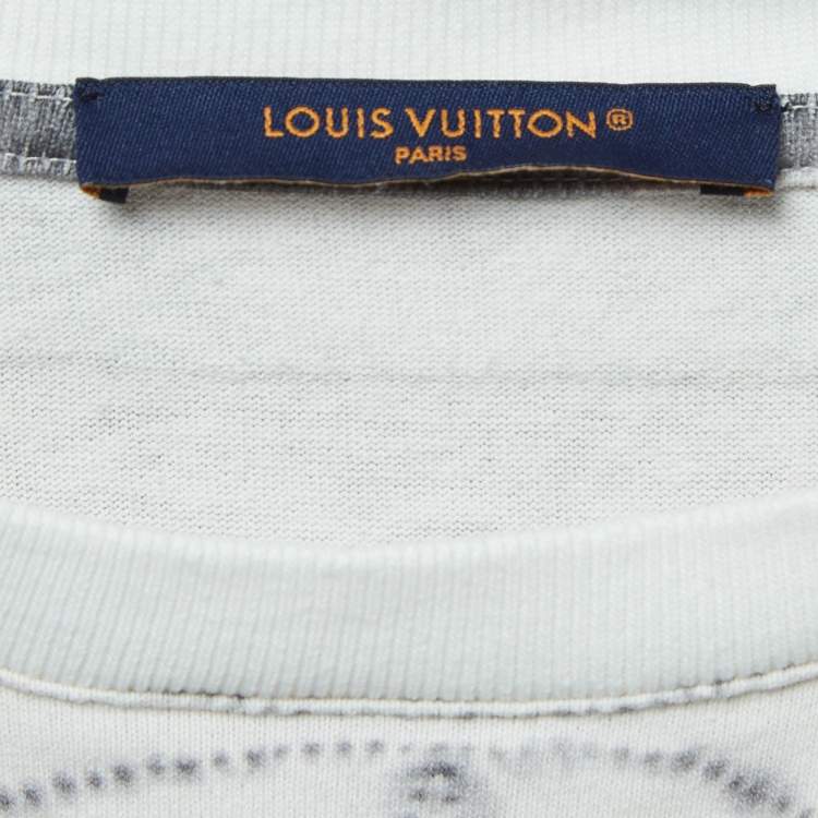 Pre Owned Louis Vuitton White/Black Monogram Tie-Dye Half Sleeve T-Shirt L