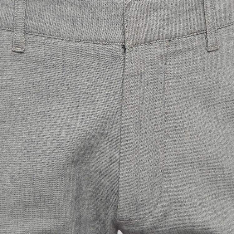 Pre Owned Louis Vuitton Grey Cotton Buttoned Chino Trousers M