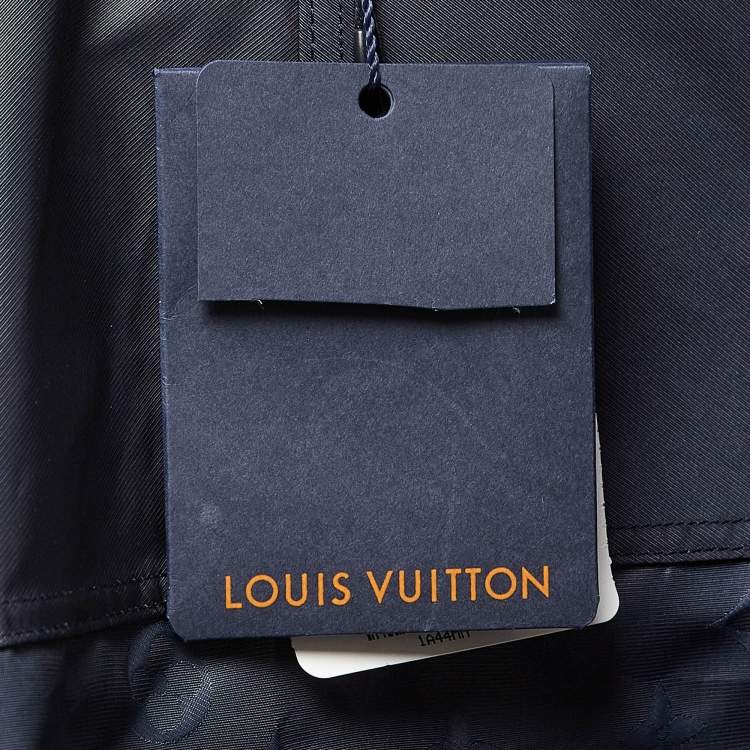 Pre Owned Louis Vuitton Blue Monogram Synthetic Hooded Windbreaker L