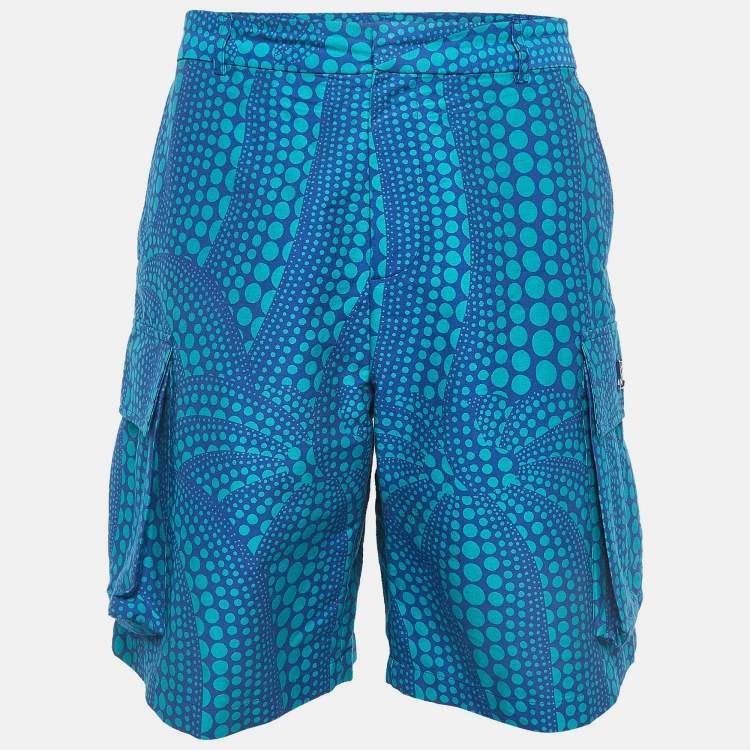 Pre Owned Louis Vuitton × Yayoi Kusama Blue Printed Cargo Shorts L