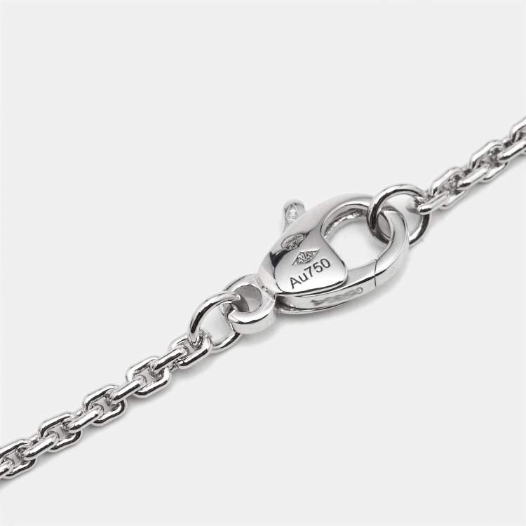 Pre Owned Louis Vuitton LV Volt Diamond 18k White Gold Large Necklace