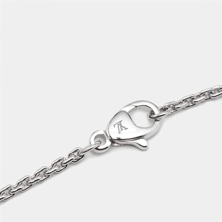 Pre Owned Louis Vuitton LV Volt Diamond 18k White Gold Large Necklace