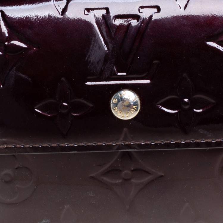 Pre Owned Louis Vuitton Amarante Monogram Vernis Elise Wallet
