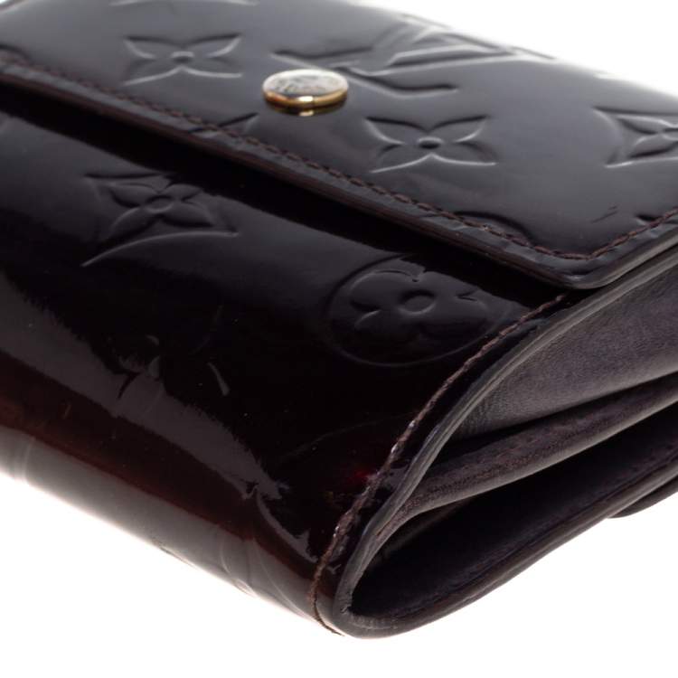 Pre Owned Louis Vuitton Amarante Monogram Vernis Elise Wallet