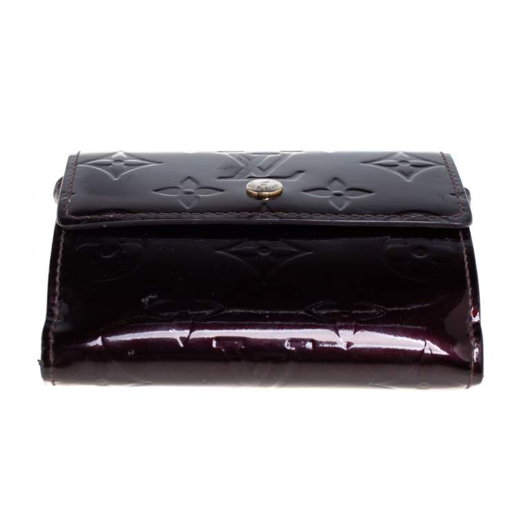 Pre Owned Louis Vuitton Amarante Monogram Vernis Elise Wallet