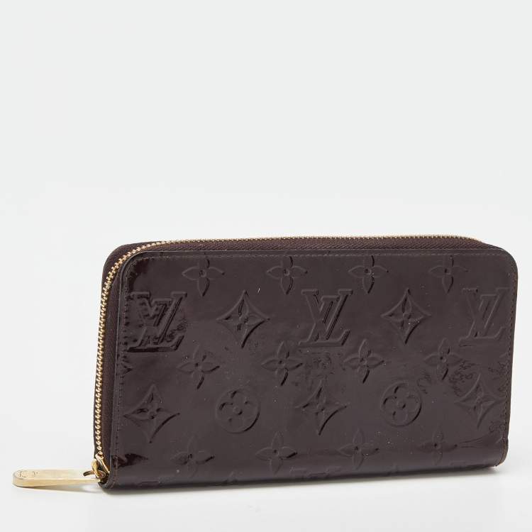 Pre Owned Louis Vuitton Amarante Monogram Vernis Zippy Wallet