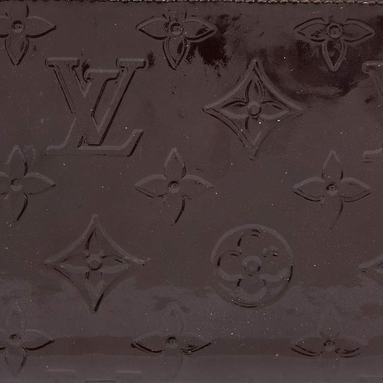 Pre Owned Louis Vuitton Amarante Monogram Vernis Zippy Wallet