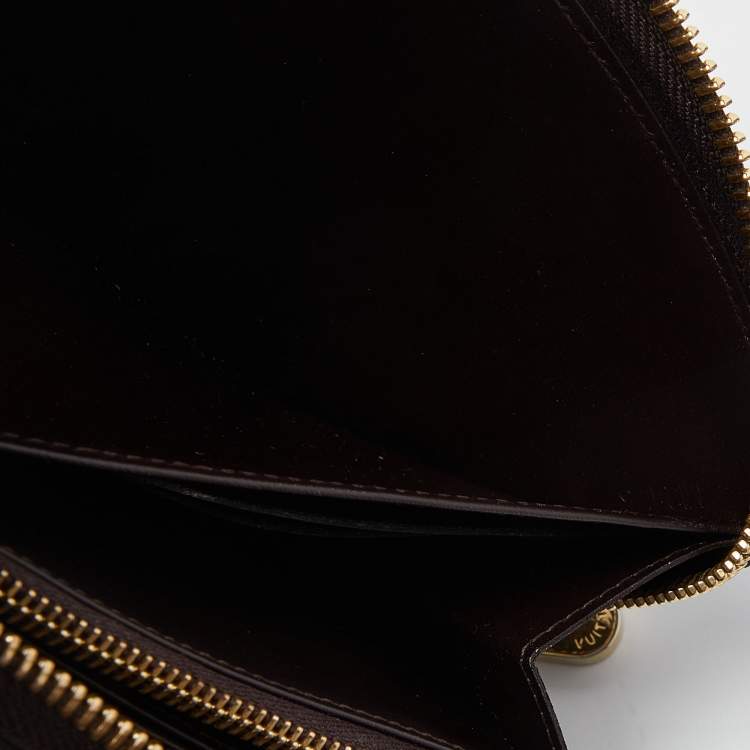 Pre Owned Louis Vuitton Amarante Monogram Vernis Zippy Wallet