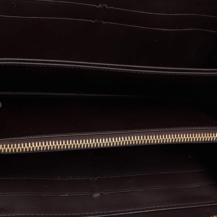 Pre Owned Louis Vuitton Amarante Monogram Vernis Zippy Wallet