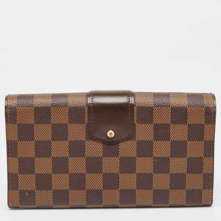 Pre Owned Louis Vuitton Damier Ebene Sistina Wallet
