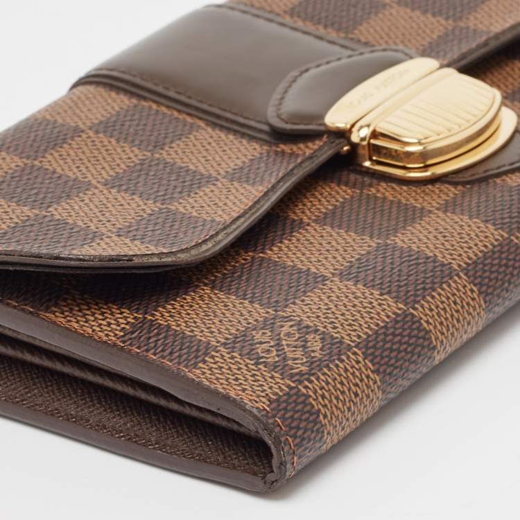 Pre Owned Louis Vuitton Damier Ebene Sistina Wallet