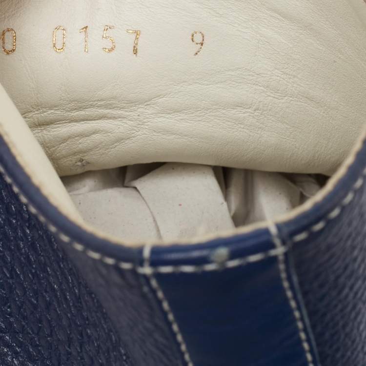 مملوكة مسبقًا Louis Vuitton Blue Leather Tatoo High Top Sneakers Size  43