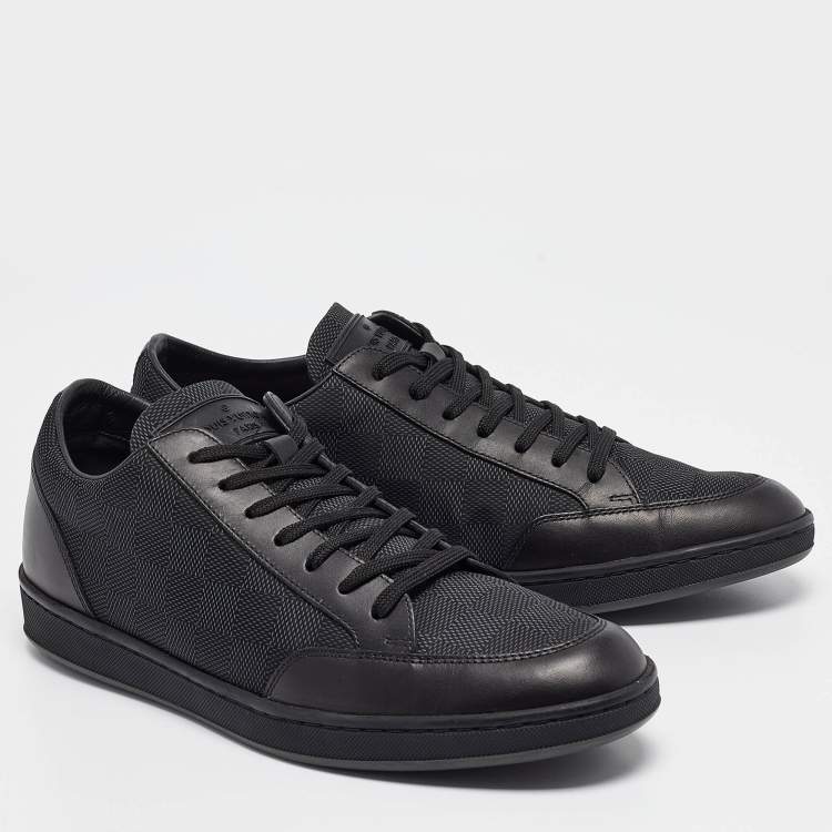 مملوكة مسبقًا Louis Vuitton Graphite/Black Damier Nylon and Leather Offshore Low-Top Sneakers Size 41
