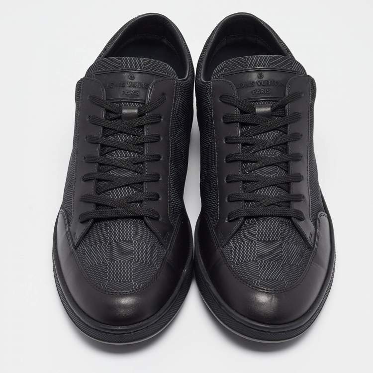 مملوكة مسبقًا Louis Vuitton Graphite/Black Damier Nylon and Leather Offshore Low-Top Sneakers Size 41