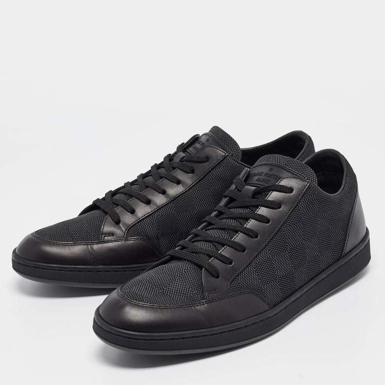 مملوكة مسبقًا Louis Vuitton Graphite/Black Damier Nylon and Leather Offshore Low-Top Sneakers Size 41
