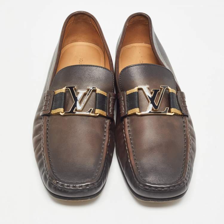 مملوكة مسبقًا Louis Vuitton Brown Leather Slip On Loafers Size 42