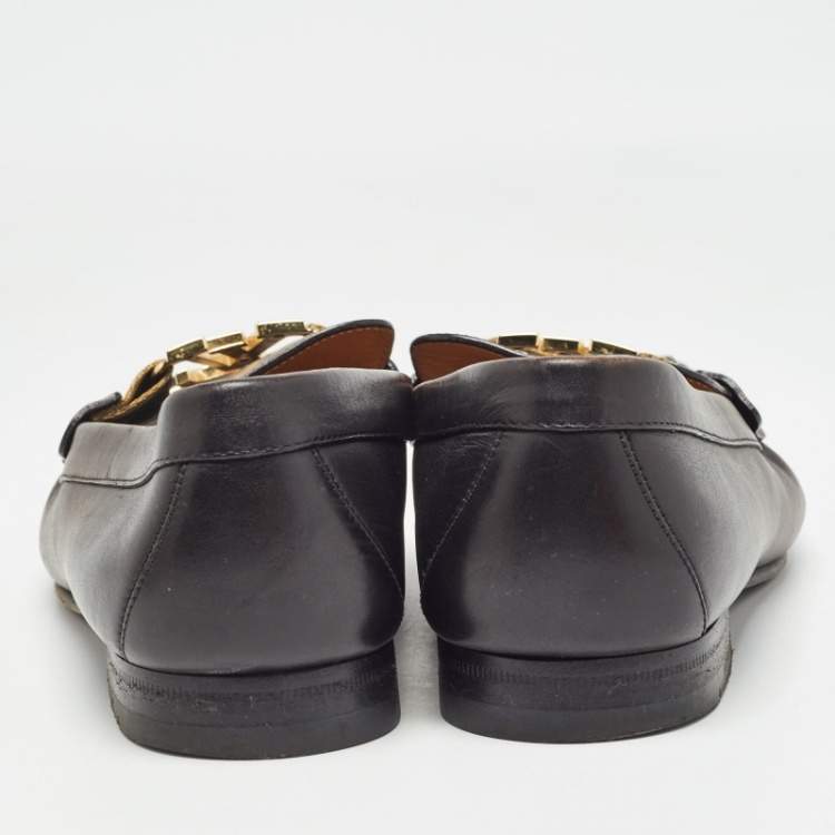 مملوكة مسبقًا Louis Vuitton Brown Leather Slip On Loafers Size 42
