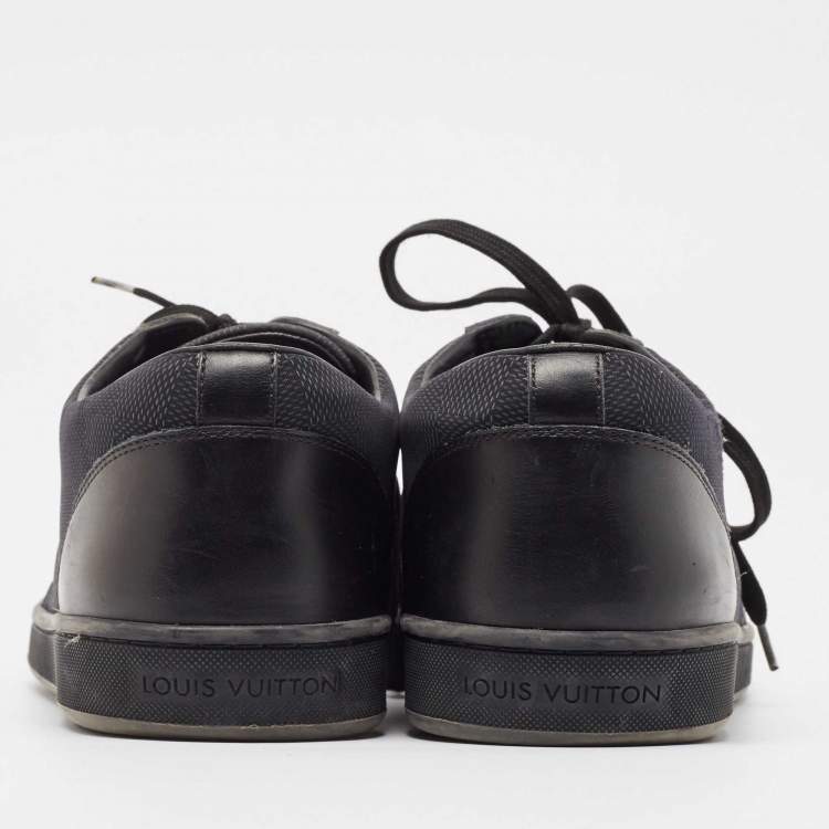 مملوكة مسبقًا Louis Vuitton Black Damier Graphite Fabric and Leather Offshore Sneakers Size 42