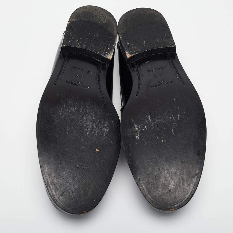 Pre Owned Louis Vuitton Black Leather Hockeneim Loafers Size 42