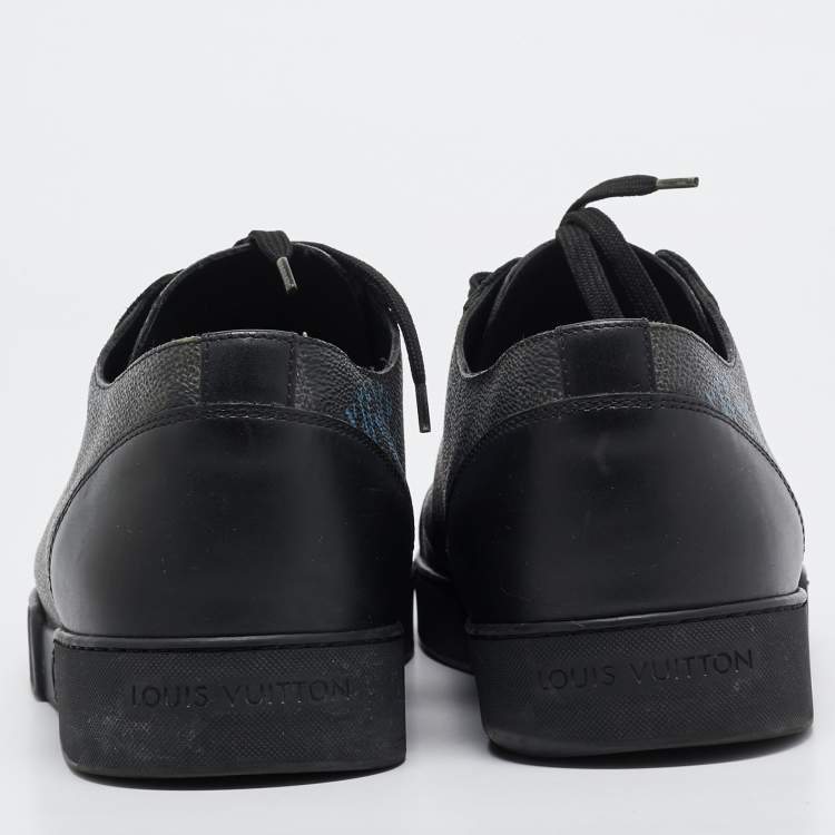 مملوكة مسبقًا Louis Vuitton Black Canvas and Leather Match Up Sneakers Size 42.5