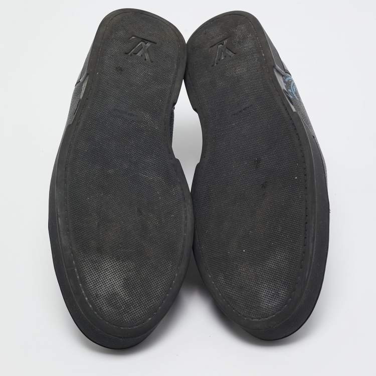 مملوكة مسبقًا Louis Vuitton Black Canvas and Leather Match Up Sneakers Size 42.5