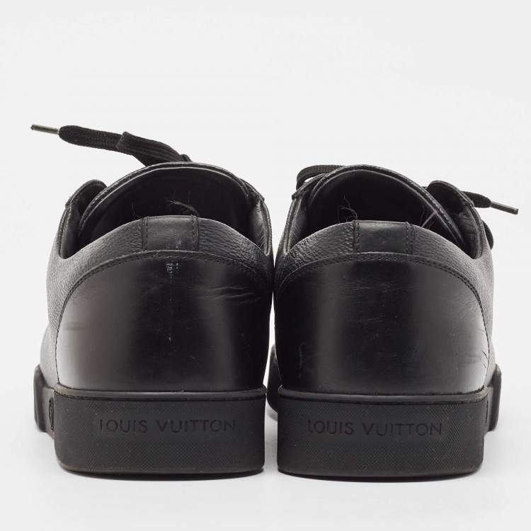 مملوكة مسبقًا Louis Vuitton Black/Grey Leather and Monogram Coated Canvas Match Up Sneakers Size 44