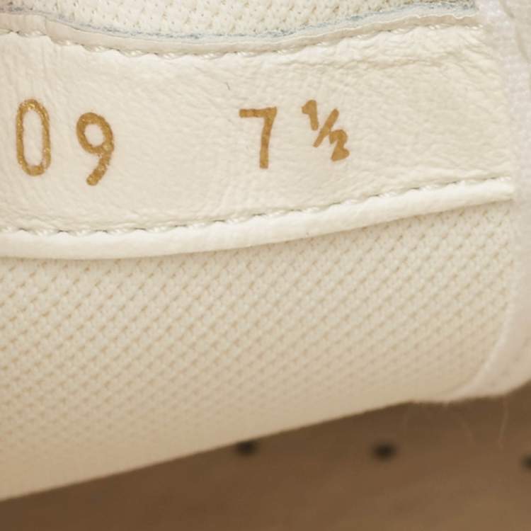 Pre Owned Louis Vuitton Blue Monogram Denim Lace Up Sneakers Size 41.5