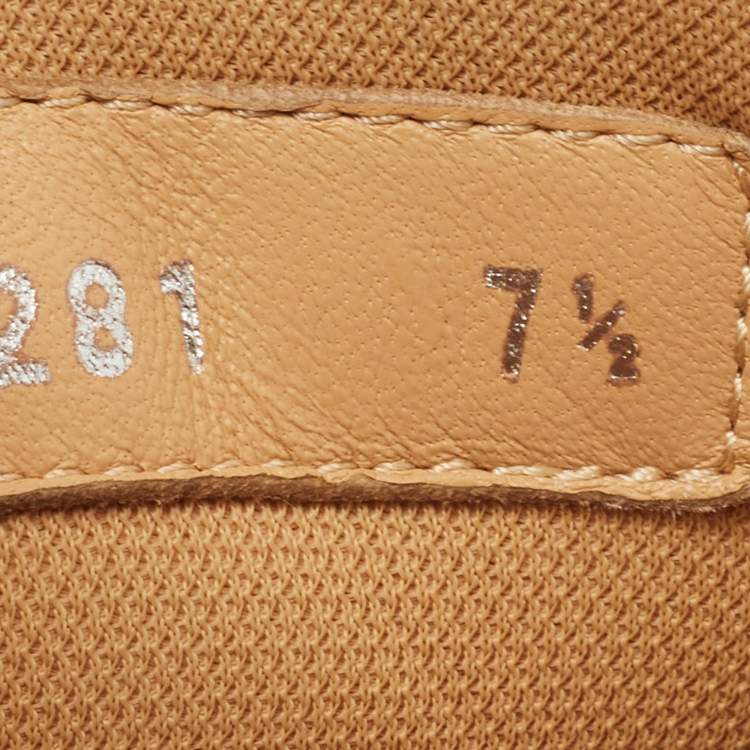 Pre Owned Louis Vuitton White/Brown Monogram Leather Beverley Sneakers Size 41.5