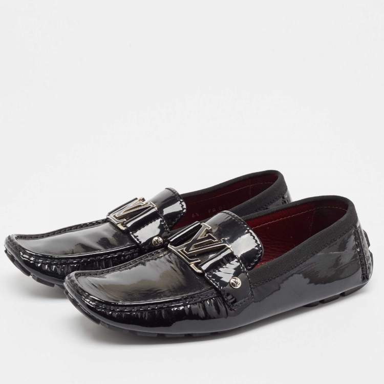 Pre Owned Louis Vuitton Black Patent Leather Monte Carlo Loafers Size 40.5