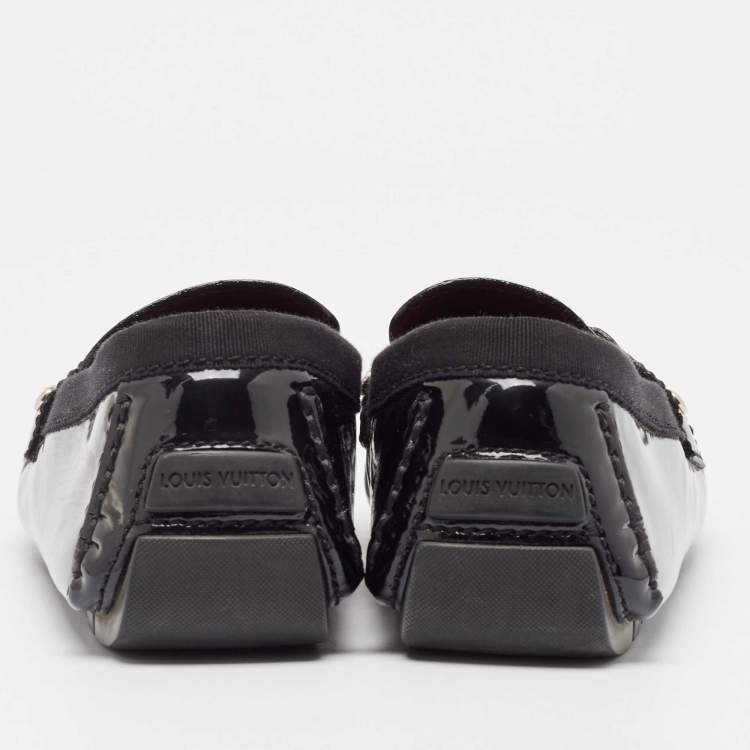 Pre Owned Louis Vuitton Black Patent Leather Monte Carlo Loafers Size 40.5