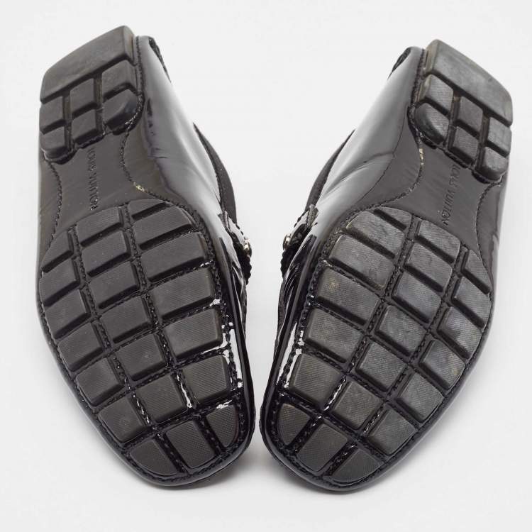 Pre Owned Louis Vuitton Black Patent Leather Monte Carlo Loafers Size 40.5