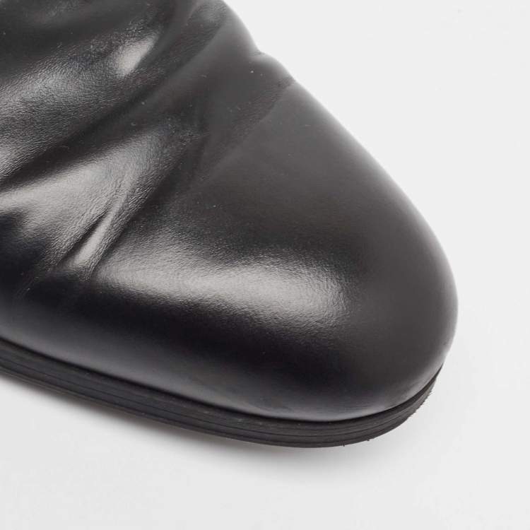 Pre Owned Louis Vuitton Black Leather Lace Up Oxford Size 41