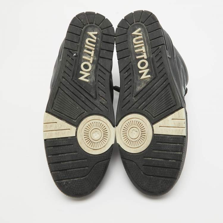 Pre Owned Louis Vuitton Black Leather LV Skate Sneakers Size 45