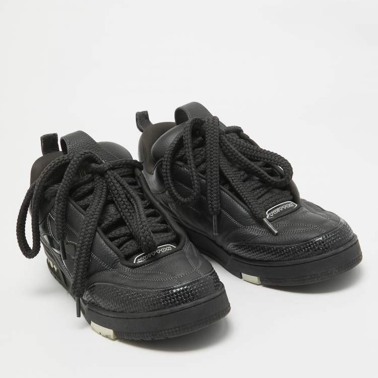 Pre Owned Louis Vuitton Black Leather LV Skate Sneakers Size 45